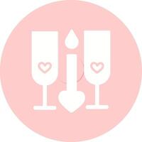 ícone de vetor romântico de dois copos
