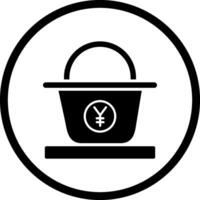 ícone de vetor de cesta de ienes
