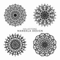 coleções padrão circular em forma de uma mandala para henna, mehndi, tatuagens, decorações. decoração decorativa em estilo oriental étnico. página do livro para colorir. vetor