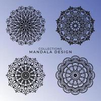 coleções padrão circular em forma de uma mandala para henna, mehndi, tatuagens, decorações. decoração decorativa em estilo oriental étnico. página do livro para colorir. vetor