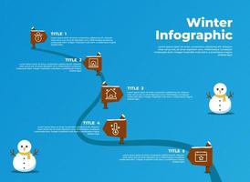 infográfico de inverno modelo de design vetor