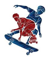 skatista ação skate esporte vetor