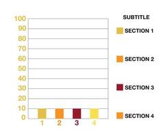 10 número bares gráfico. gráfico Projeto quatro bares com seção e lenda. vetor para finança e Estatisticas