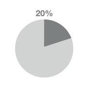 20 por cento pizza gráfico. informativo gráfico vetor, percentagem, finança, lucro e quantidade conceito isolado em branco fundo vetor