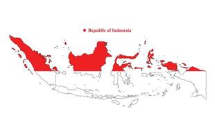 Indonésia mapa com a bandeira dentro. vetor ilustração
