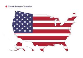 Unidos estados mapa com a bandeira dentro. vetor ilustração
