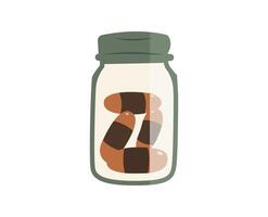 remédio dentro garrafa colorida vetor plano ilustração. perfeito para diferente cartões, têxtil, rede sites, apps