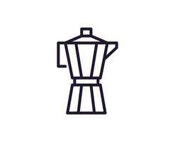 café Panela vetor linha ícone. Prêmio qualidade logotipo para rede sites, projeto, conectados lojas, empresas, livros, anúncios. Preto esboço pictograma isolado em branco fundo