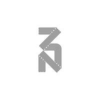iniciais cartas logotipo zn, nz, z e n vetor