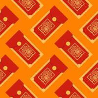 Angpao ou Hongbao chinês Novo ano por sorte dinheiro envelope desatado padronizar. chinês festivo tradicional presente com moedas, dinheiro para Novo ano, aniversário, Casamento e de outros feriados. vetor