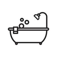modelo de design de vetor de ícone de banheira
