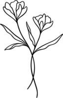 flor linha arte, botânico floral vetor ramalhete