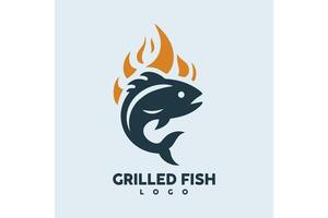 vetor ilustração do grelhado peixe, grelhado peixe silhueta logotipo