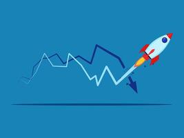 foguete vôo bate para dentro crise gráfico vetor