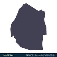 Eswatini antigamente Suazilândia - África países mapa ícone vetor logotipo modelo ilustração Projeto. vetor eps 10.