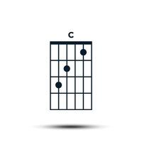 c, básico guitarra acorde gráfico ícone vetor modelo