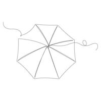 contínuo 1 linha guarda-chuva desenhando ilustrações e vetores Projeto