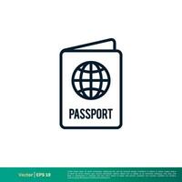 Passaporte ícone vetor logotipo modelo eps 10