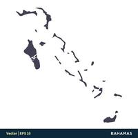 bahamas - norte América países mapa ícone vetor logotipo modelo ilustração Projeto. vetor eps 10.