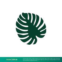 monstera deliciosa folha logotipo vetor modelo ilustração Projeto. vetor eps 10.