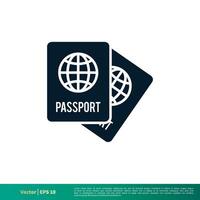 Passaporte ícone vetor logotipo modelo eps 10