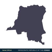democrático república do a Congo - África países mapa ícone vetor logotipo modelo ilustração Projeto. vetor eps 10.