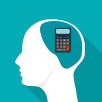 calculadora é dentro a humano cabeça vetor