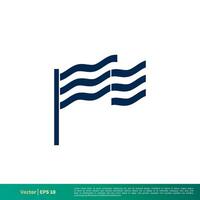 Grécia bandeira ícone vetor logotipo modelo. vetor eps 10.