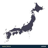 Japão - Ásia países mapa ícone vetor logotipo modelo ilustração Projeto. vetor eps 10.