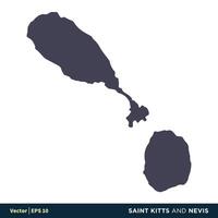 santo kitts e nevis - norte América países mapa ícone vetor logotipo modelo ilustração Projeto. vetor eps 10.
