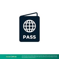 Passaporte ícone vetor logotipo modelo eps 10