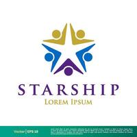 humano forma Estrela vetor ícone logotipo modelo ilustração Projeto. vetor eps 10.