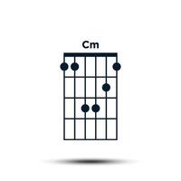 cm, básico guitarra acorde gráfico ícone vetor modelo