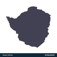 Zimbábue - África países mapa ícone vetor logotipo modelo ilustração Projeto. vetor eps 10.