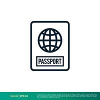 Passaporte ícone vetor logotipo modelo eps 10