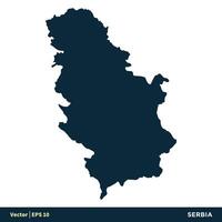 Sérvia - Europa países mapa vetor ícone modelo ilustração Projeto. vetor eps 10.