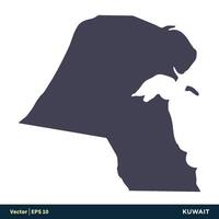 Kuwait - Ásia países mapa ícone vetor logotipo modelo ilustração Projeto. vetor eps 10.