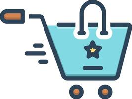 vetor cor ícone para compras