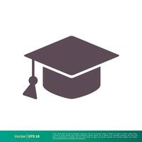 graduado chapéu Educação ícone vetor logotipo modelo ilustração Projeto. vetor eps 10.