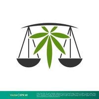 cannabis maconha e escala do justiça ícone vetor logotipo modelo ilustração Projeto. vetor eps 10.