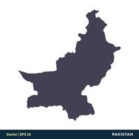 Paquistão - Ásia países mapa ícone vetor logotipo modelo ilustração Projeto. vetor eps 10.