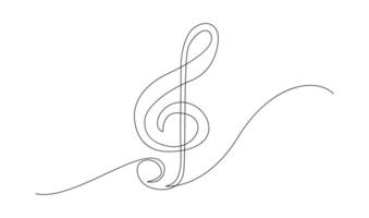 contínuo solteiro linha desenhando do música notas vetor