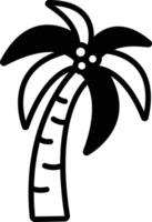 Palma árvore glifo e linha vetor ilustração