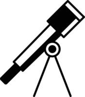 telescópio glifo e linha vetor ilustração