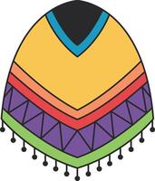 mexicano poncho ícone dentro plano estilo isolado em branco fundo vetor