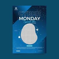 moderno vetor cyber Segunda-feira tecnologia folheto modelo