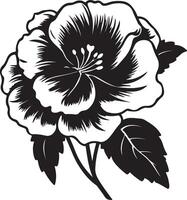 begônia flor silhueta vetor ilustração branco fundo