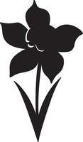 narciso flor silhueta vetor ilustração branco fundo