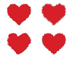 conjunto do corações abstrato vermelho coração formas, coração ícone vetor
