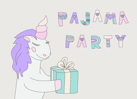mão desenhado desenho animado vetor modelo fundo para pijama festa convite